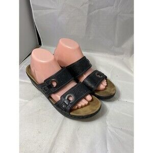 Clarks Collection Lexi Laurel Womens Size 10 M Sandals Wedge Black Comfort Strap